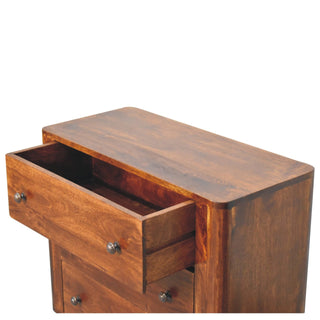 Mango Wood 3-Drawer Chest, Chestnut Finish