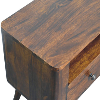 Mango Wood TV Stand with 2 Drawers, Chestnut Finish