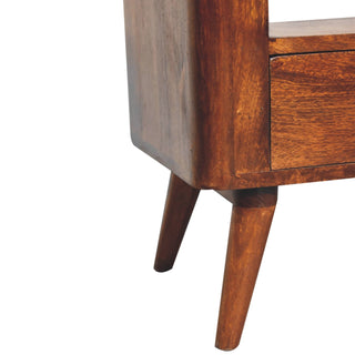 Mango Wood TV Stand with 2 Drawers, Chestnut Finish