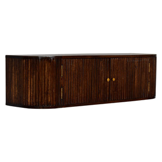 Ariella Mango Wood Floating Bedside Table, Chestnut Finish