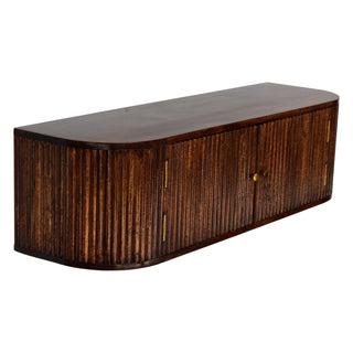 Ariella Mango Wood Floating Bedside Table, Chestnut Finish