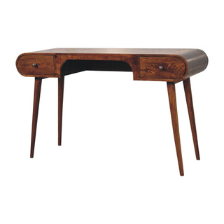 London Arch 2 Wooden Desk, Chestnut