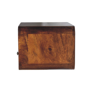 1 Drawer 1 Shelf Large Floating Bedside, Chestnut Finish