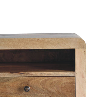 Mango Wood Large Floating Bedside Table, Oak Finish