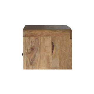 Mango Wood Large Floating Bedside Table, Oak Finish