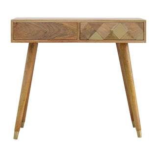 Mango Wood Console Table, Oak Finish