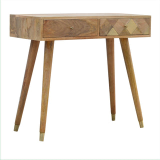 Mango Wood Console Table, Oak Finish