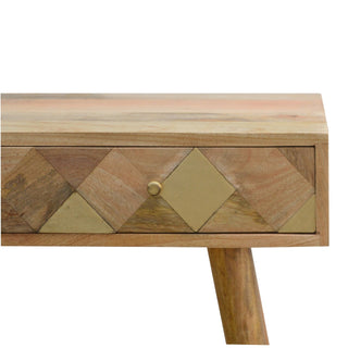 Mango Wood Console Table, Oak Finish