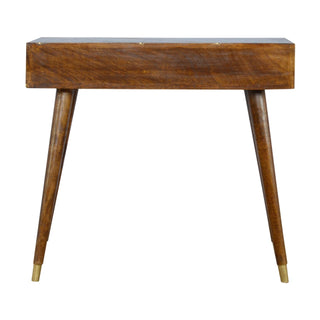 Mango Wood 2 Drawer Console Table, Brass Inlay Fronts