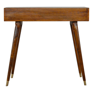 Mango Wood Sunrise Desk with Brass Plated Drawer