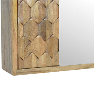 Pineapple Carved Wall Cabinet with Mirror