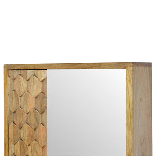 Pineapple Carved Wall Cabinet with Mirror