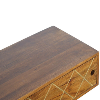 Brass Inlay TV Stand, Mango Wood