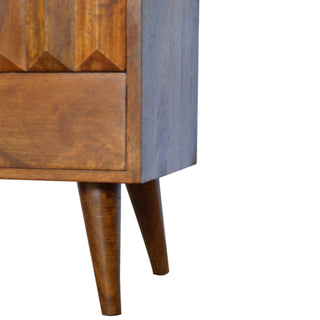 Mango Wood Prism Bedside Table, Chestnut Finish