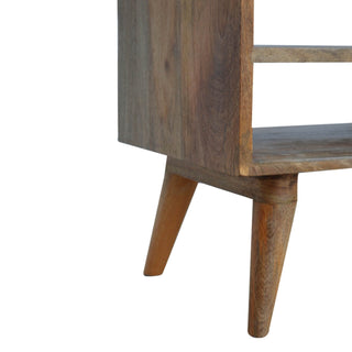 Cube-Carved TV Stand - 2-Drawer & 2-Shelf Mango Wood