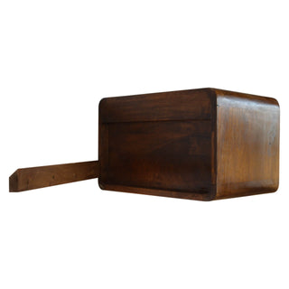 Wide Floating Bedside Table with 2 Drawers, Chestnut Finish