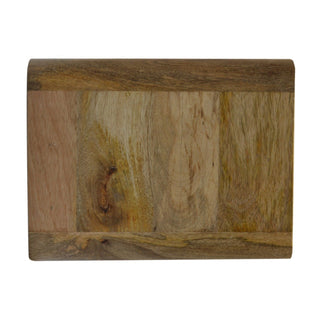 Mango Wood Wide Floating Bedside Table with 2 Drawers, Oak Finish