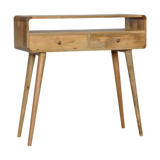 1-Shelf, 2-Drawer Console Table in Oak Finish