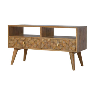 Diamond Carved 2 Drawer TV Stand