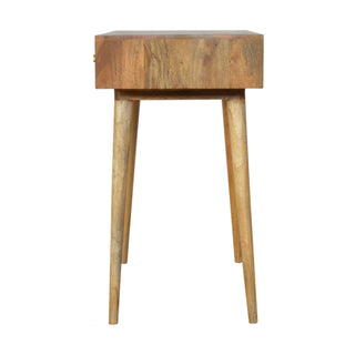 Mango Wood Diamond Carved Desk in Oak Finish