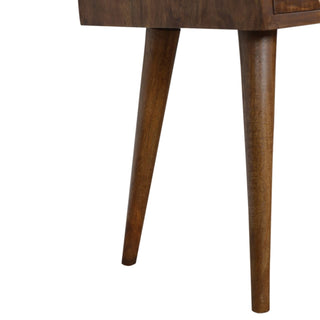 Brass Inlay Mango Wood Narrow Bedside Table