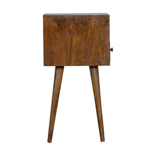 Brass Inlay Mango Wood Narrow Bedside Table