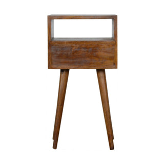 Brass Inlay Mango Wood Narrow Bedside Table