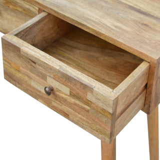 Mango Wood Patchwork Console Table with 3 Drawers