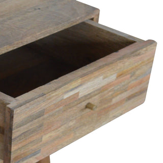 Mango Wood Mixed Carved Bedside Table