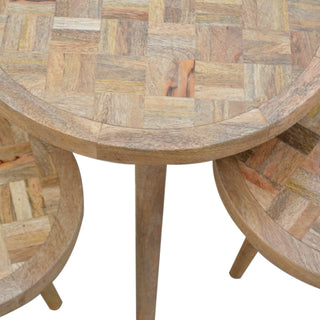 Patchwork Nest of Tables, Mango Wood