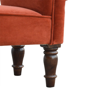 Mango Wood Frame Bench – Upholstered in Brick Red