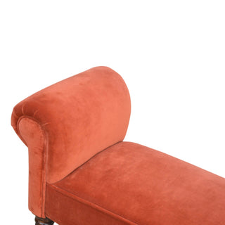 Mango Wood Frame Bench – Upholstered in Brick Red