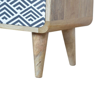 Monochrome Print TV Stand, Mango Wood