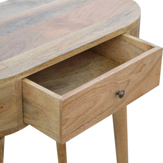 Mango Wood 1 Drawer Console Table – Curved Design