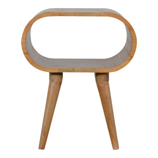 Mango Wood Open Frame Circular Bedside Table