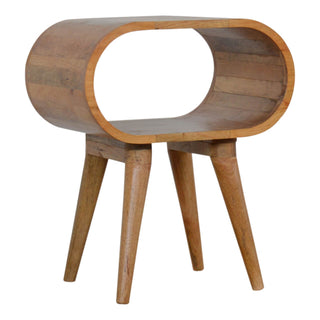 Mango Wood Open Frame Circular Bedside Table