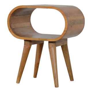 Mango Wood Open Frame Circular Bedside Table