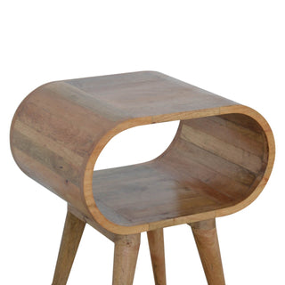 Mango Wood Open Frame Circular Bedside Table
