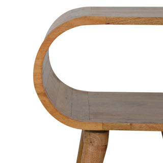 Mango Wood Open Frame Circular Bedside Table