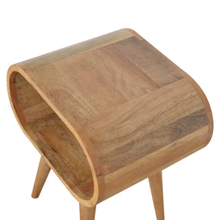 Mango Wood Open Frame Circular Bedside Table