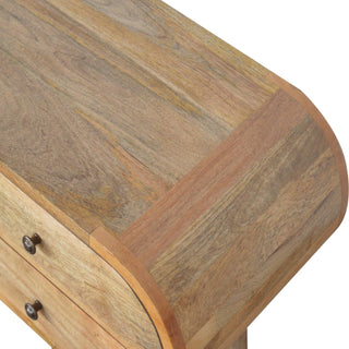 London 2-Drawer, 2-Shelf TV Stand in Mango Wood with Oak Finish