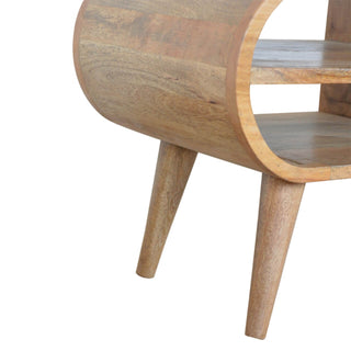 London 2-Drawer, 2-Shelf TV Stand in Mango Wood with Oak Finish