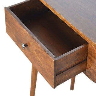 1-Drawer Mango Wood Console Table - Chestnut Finish