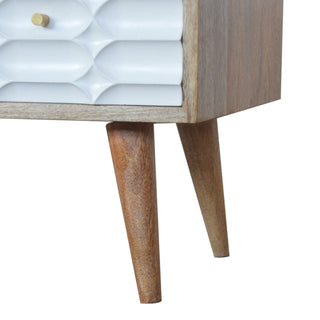 Capsule Carved Wooden White TV Stand