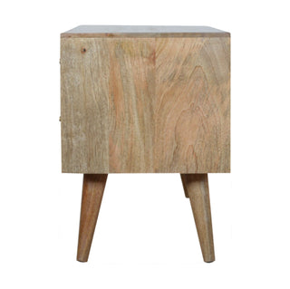 Capsule Carved Wooden White TV Stand