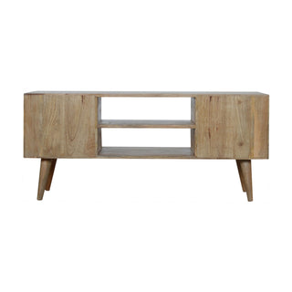 Capsule Carved Wooden White TV Stand