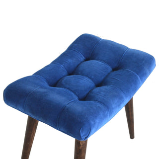 Velvet Curved Bench, Royal Blue