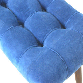 Velvet Curved Bench, Royal Blue