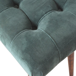 Velvet Curved Bench, Emerald Green