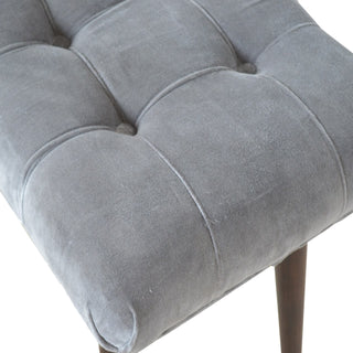 Velvet Curved Bench, Grey